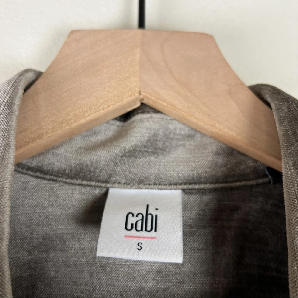 CAbi Gray Taupe Button Front Sunday Topper Velvet Jacket - Picture 3 of 6
